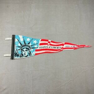 Vintage 1976 25" Statue of Liberty Souvenir Pennant NYC Travel‎ Collectible